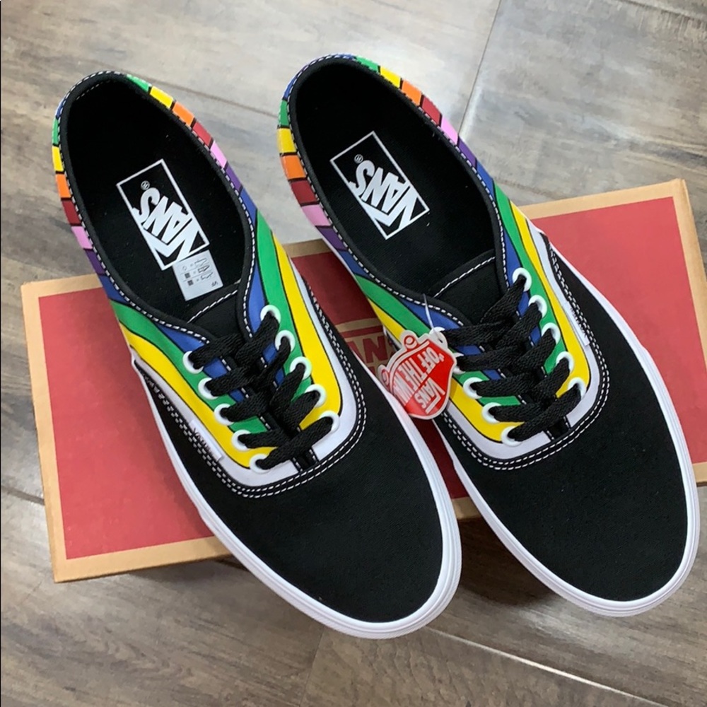 •VANS AUTHENTIC Refract Black/True White/Multi men’ - Picture 3 of 16